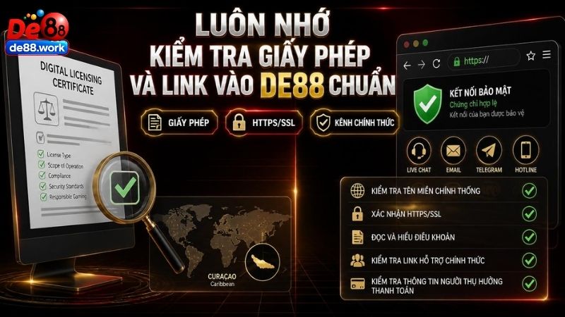 Thông tin giấy phép và mức độ minh bạch của DE88