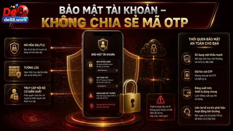 Bảo mật tài khoản người dùng DE88
