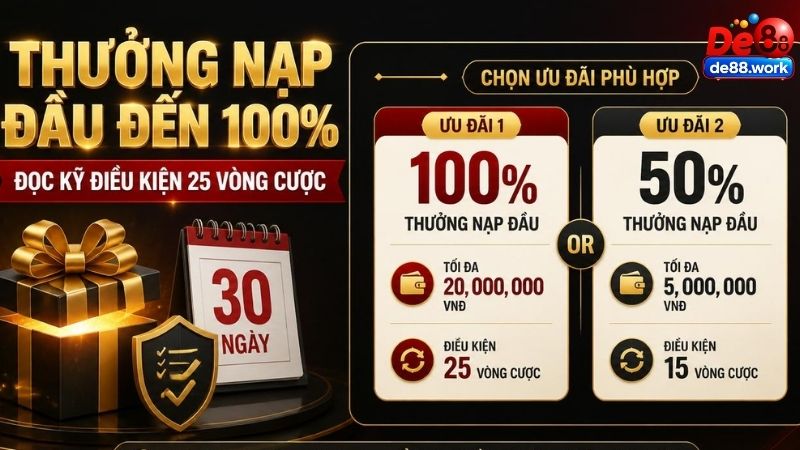 Thưởng nạp và khuyến mãi DE88