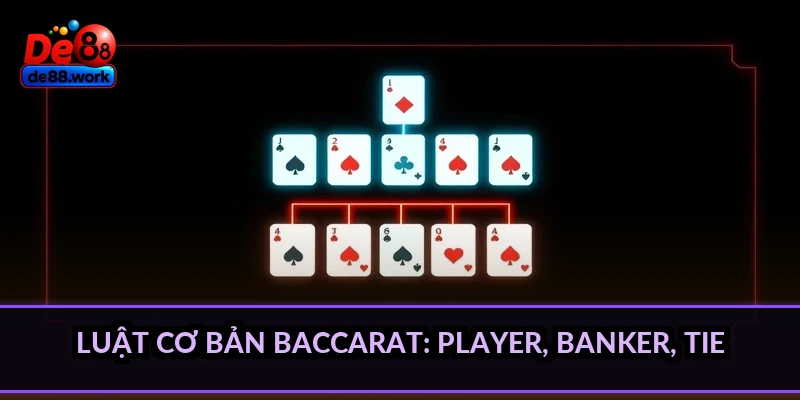 Luật cơ bản baccarat: Player, Banker, Tie
