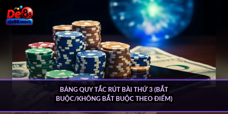 Bảng quy tắc rút bài thứ 3 (bắt buộc/không bắt buộc theo điểm)