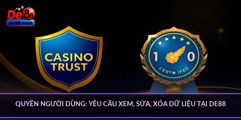 Quyền người dùng: yêu cầu xem, sửa, xóa dữ liệu tại DE88